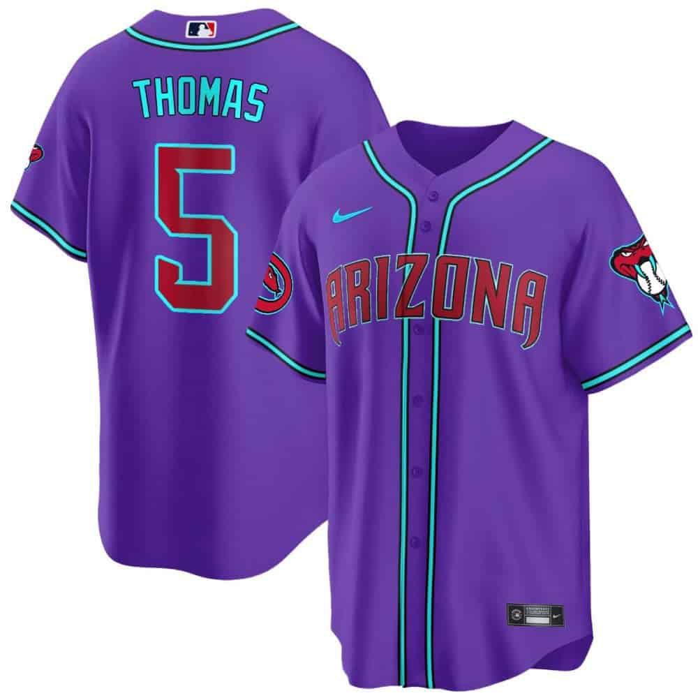 Men Arizona Diamondback #5 Thomas Purple 2024 Nike Cool Base MLB Jersey style 1->arizona diamondback->MLB Jersey